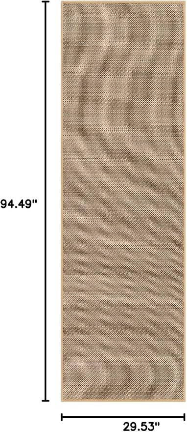 Lahome Noe Farmhouse Washable Runner Rug, 2x8 Hallway Runner Rug Non Slip for Entryway Indoor Washable Carpet for Hallway 8ft Neutral Kitchen Mats for Floor Entry Bathroom, Beige