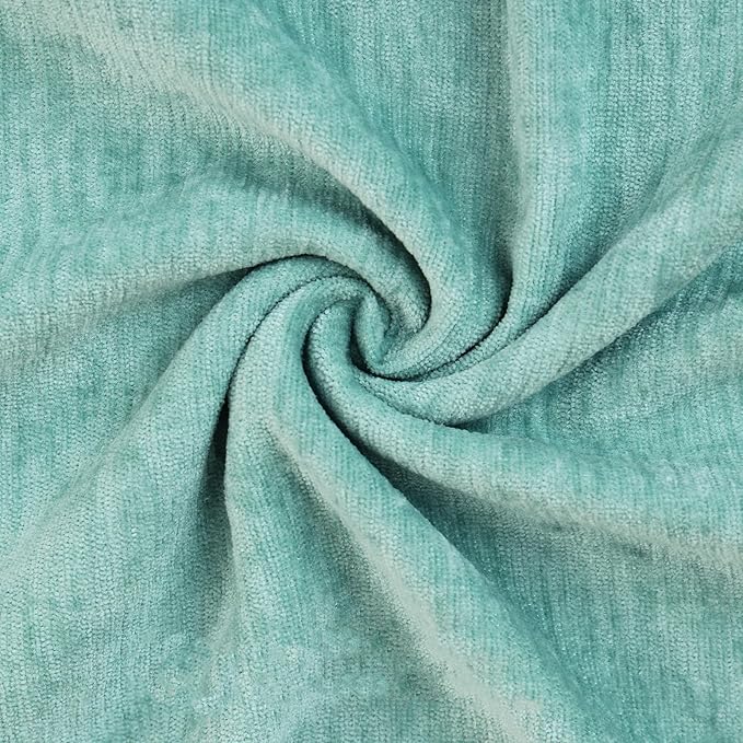 decorUhome Chenille Aqua Haze Throw Pillow Covers 26x26 Inch Set of 2, Decorative Soft Couch Pillow Covers Solid Dyed Accent Farmhouse Neutral Square Pillow Cases for Sofa