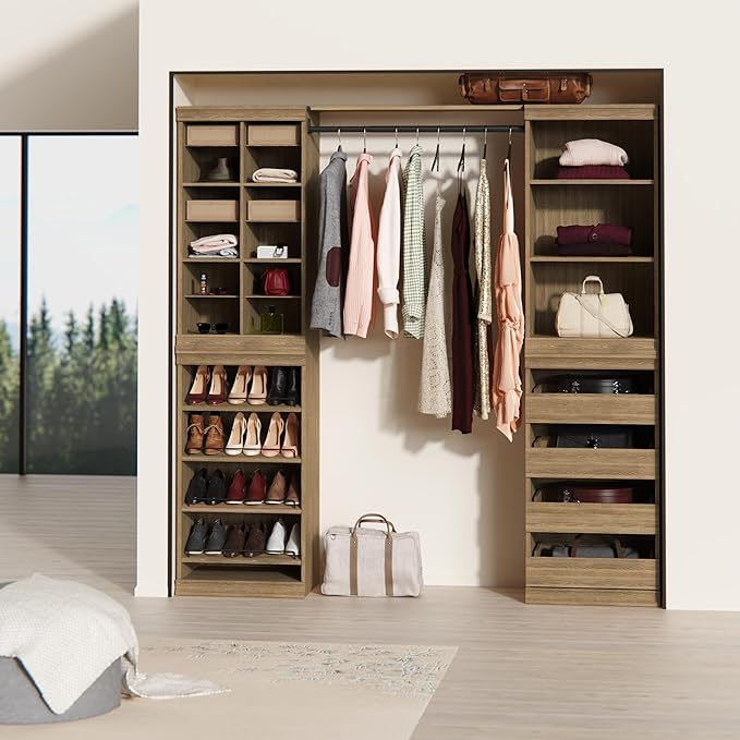 ClosetMaid Modular Storage 12-Shelf Unit with Dividers, Sand