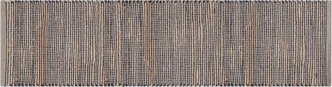 Boho Jute Table Runner for Dining Tables, Rustic Kitchen Table Runner Farmhouse Style , Cotton and Jute Neutral Colorful Indoor Kitchen Decor, 13 X 36 Inch, - Natural- Charcoal Grey