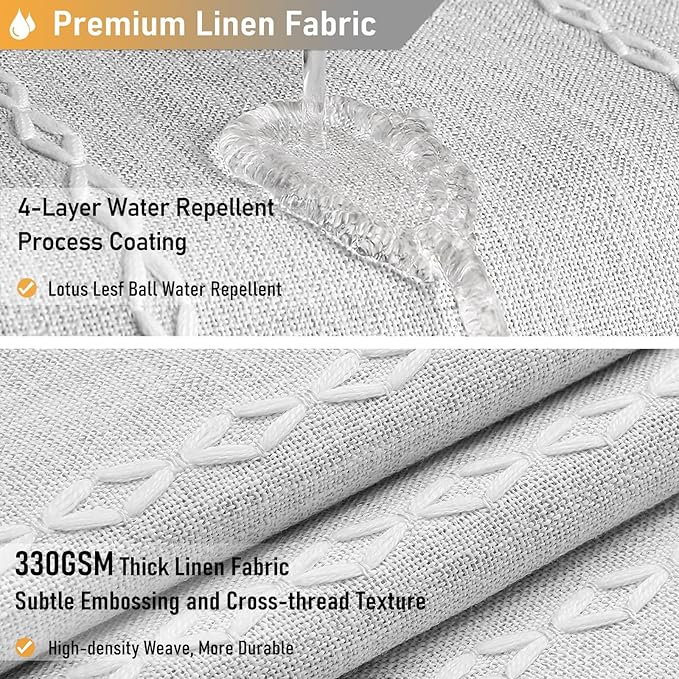 BTTN Extra Long Shower Curtain - 72x90 Inch Striped Boho Linen Fabric Heavy Duty Shower Curtain Set with Plastic Hooks, Modern Bohemian Farmhouse Luxury Tassel Cloth Shower Curtains for Bathroom, Grey