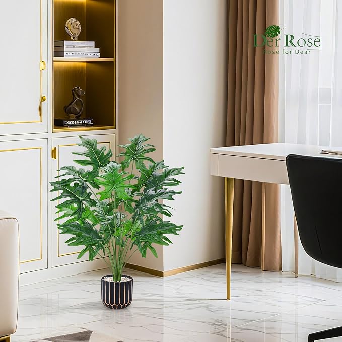 Der Rose Fake Plants Tall Green Artificial Tropical Faux Plants Indoor for Living Room Home House Decor
