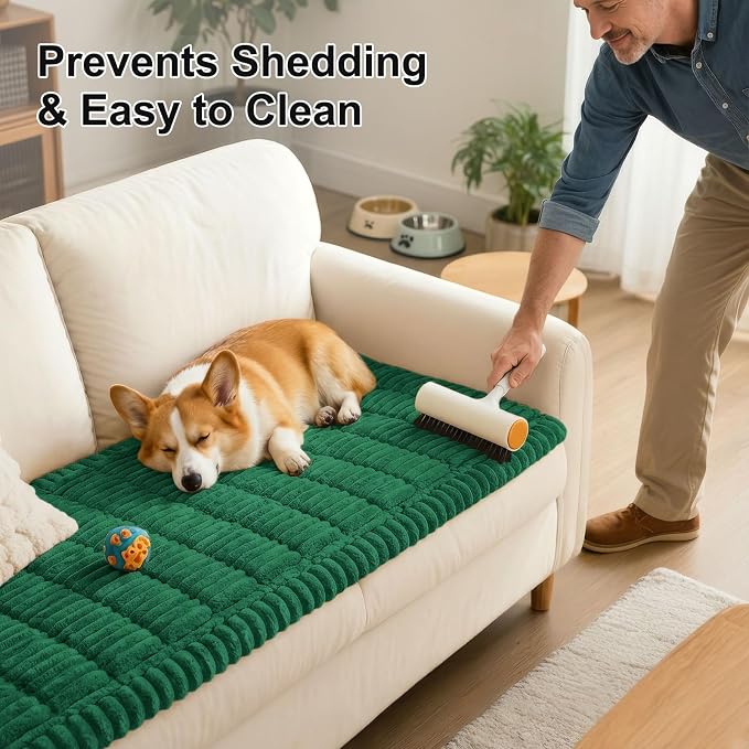 Smiry Couch Cover for Dogs, Non Slip Washable Sofa Protector for Pets, Soft Furniture Cover for Pet, Stylish Sofa Covers, Cozy Protect Against Fur, Dirt & Everyday Messes (Turquoise, 43" x 82.7")