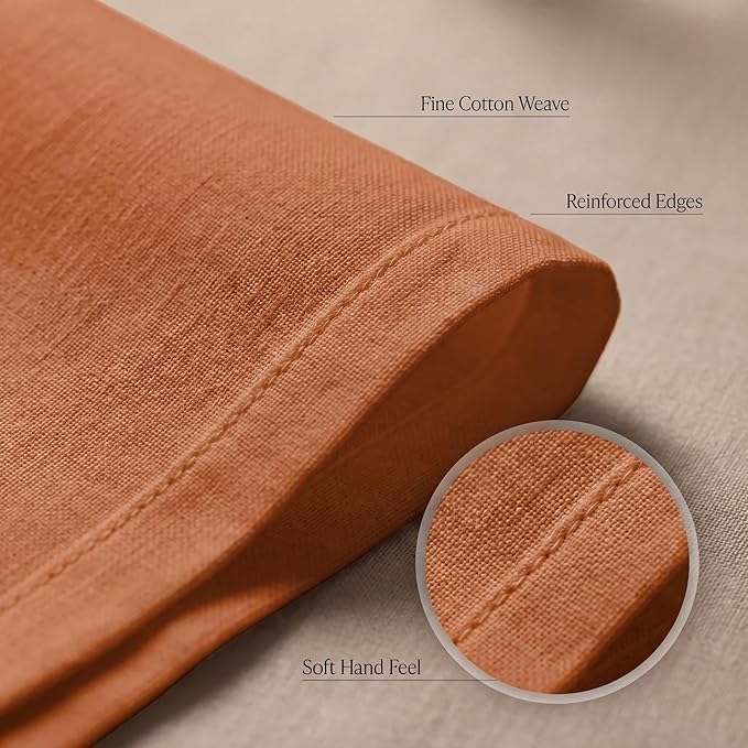 Urban Villa Cloth Napkins 100% Cotton Highly Absorbent Washable Durable Reusable Premium Dinner Napkins Ideal for Gifts for Mothers Day Hotel Farmhouse Parties - Rust (20" x 20", Set of 12)