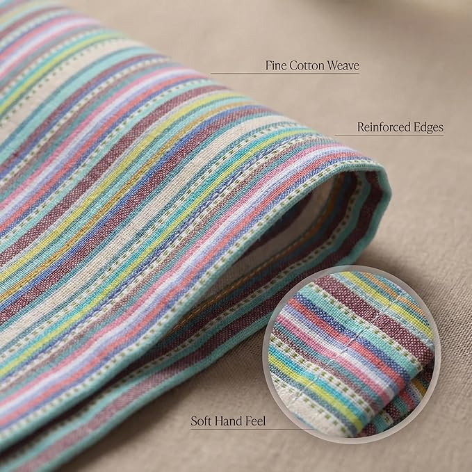 Urban Villa Cloth Napkins 100% Cotton Highly Absorbent Washable Durable Reusable Premium Dinner Napkins Ideal for Gifts for Mothers Day Hotel Farmhouse Parties - Multi Blue (20" x 20", Set of 12)