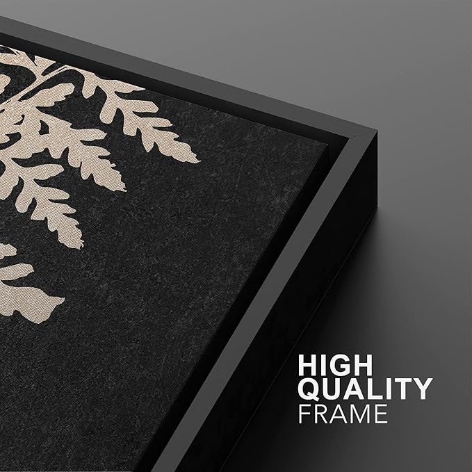 SIGNWIN Canvas Print Wall Art Set Black Tan Forest Fern Plant Leaf Silhouette Nature Wilderness Illustrations Modern Art Rustic Multicolor for Living Room, Bedroom, Office - 24"x36"x2 Black
