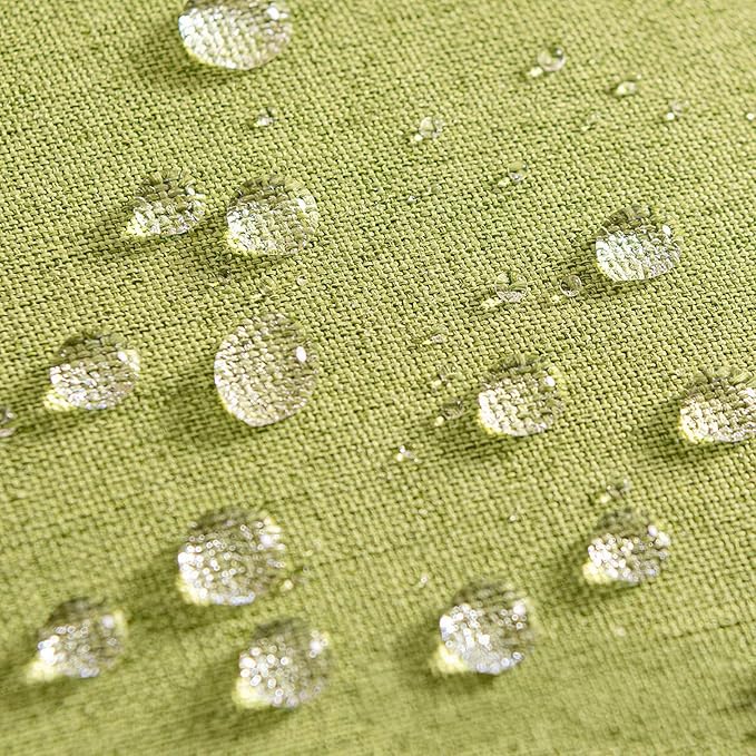MIULEE Pack of 2 Decorative Outdoor Solid Waterproof Throw Pillow Covers Spring Faux Linen Garden Farmhouse Cushion Cases for Patio Tent Balcony Couch Sofa 20x12 Inch Moss Green