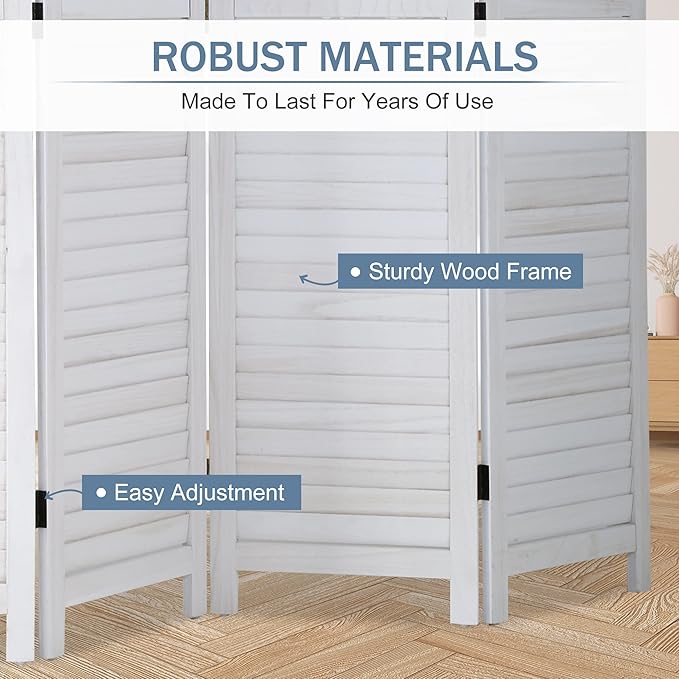 4 Panel 67" H Room Divider Partition Folding Wood Frame Screen Freestanding Privacy Divider Portable Breathable Partition Japanese-Inspired Oriental Shoji Screen Wall Divider for Home Office, White