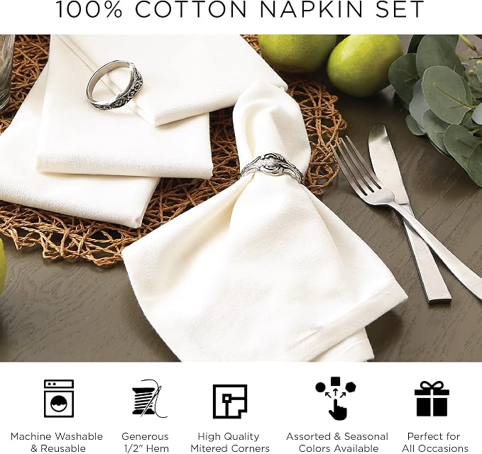 DII Variegated Tabletop Collection, Napkin Set, 20x20, Light Blue, 6 Piece