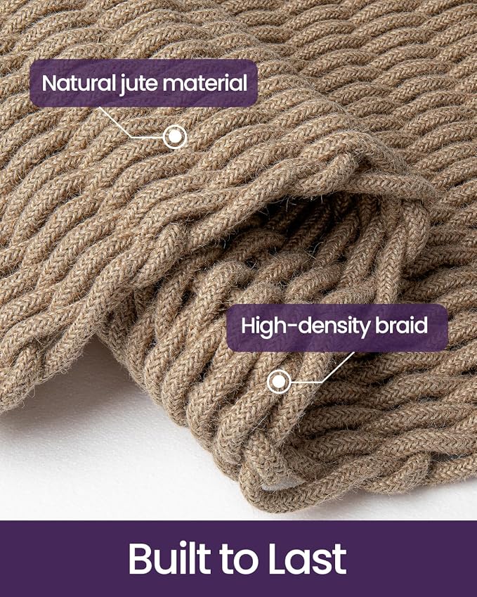 DEXI Jute Door Mat for Front Entryway, 60x36 Braided Woven Doormat Outside Entrance, Dirt Trapper Natural Fiber Entry Mats for Patio, Brown