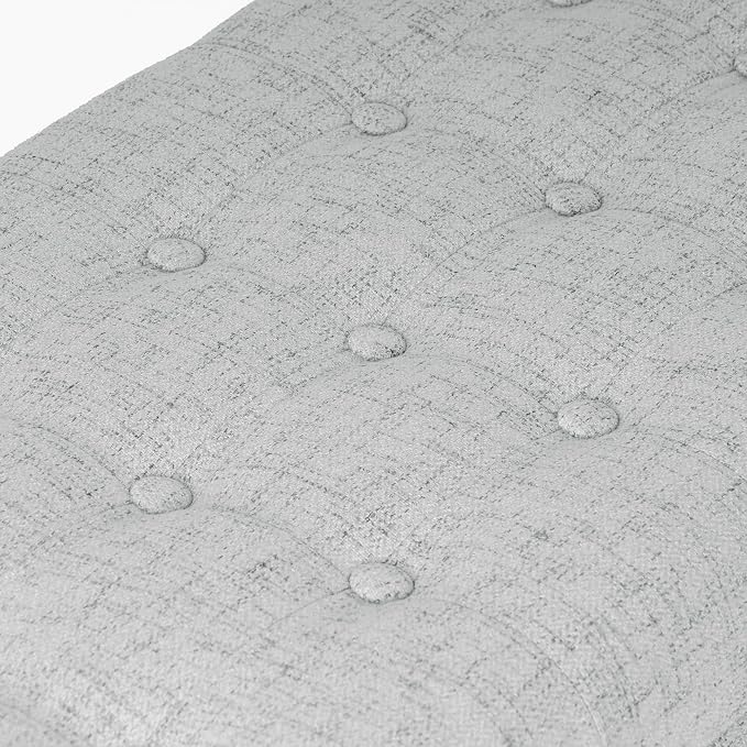 HomePop Modern Tufted Storage Bench|Homepop Home Décor|Bench with Storage for Living Room & Bedroom - Gray Woven