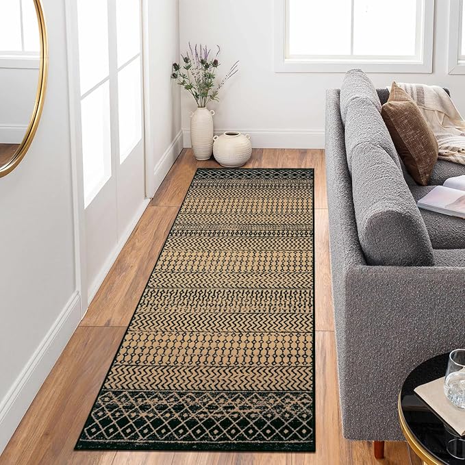 Moroccan Kitchen Runner Rug, 2x6 Ultra Soft Rugs Runners for Hallways Non Slip, Washable Bathroom Runner Rugs Vintage Rug for Kitchen Entryway Laundry Bedroom