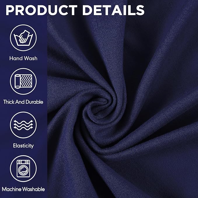 Peryiter 2 Pcs Sofa Covers Couch and Loveseat Covers Set Stretch Sofa Slipcover for Living Room Armchair Furniture Protector, Wrinkle Proof(Navy Blue,Milk Silk)