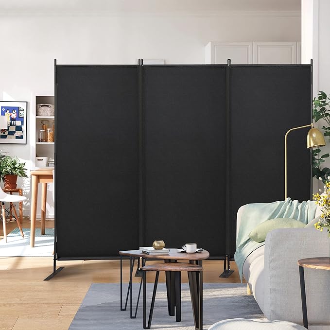 JAXPETY 2PCS Room Divider Panel 6ft Tall Privacy Screen for Room Separation, Folding and Portable Office Wall Dividers 88" W x 73" H