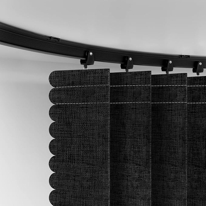 100% Blackout Accordion Room Divider Curtains - with Flexible Ceiling Track Total Privacy Sound Proof Curtains Suitable for Bedroom Patio Sliding Door(Black, W100 x L84, 1 Pack)