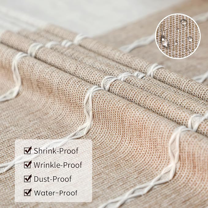 Deep Dream Tablecloths, Waterproof Table Cloth, Linens Wrinkle Free Anti-Fading, Rustic Table Cover Decoration for Kitchen Dinning Party Christmas (Square,55''x55'',4 Seats, Light Coffee)