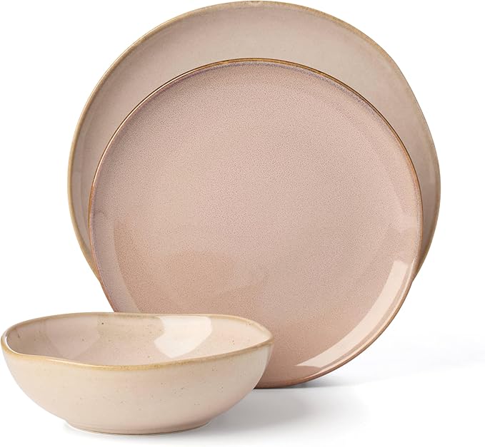 Oneida 897202 Organic Shades 12-Piece Dinnerware Set, Service For 4, Unique Color May Vary, Clay