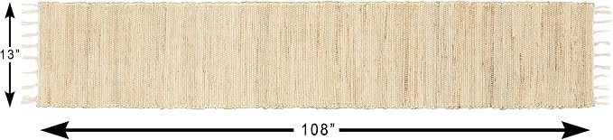 The Home Talk Jute Cotton Hand Woven Table Runner/Placemats (Table Runner, Natural, 13" x 108")