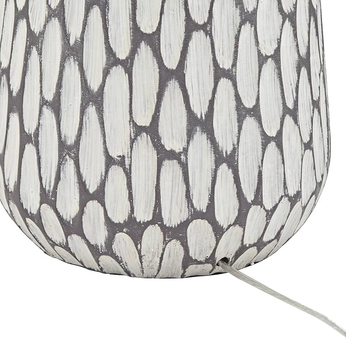 360 Lighting Carlton Modern Coastal Table Lamps 28 1/4" Tall Set of 2 Gray Wash Off White Fabric Tapered Drum Shade for Cottage Core Living Room Bedroom House Bedside Nightstand Home Office Family