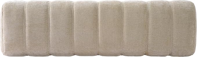 Christopher Knight Home Lamie Chenille Upholstered Dining Bench, Wooden Entryway Bench, Long Sofa Footstool for Living Room, Bedroom End of Bed Bench, Oatmeal+Black