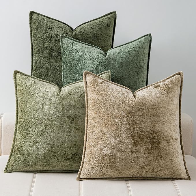 a moment Throw Pillow Covers 18X18 Inch 4 Packs,Soft Velvet Decorative Pillow Cases with 3D Ice Flower,Texture Modern Accent Cushion Covers for Sofa Couch Home Decor Quiet Oasis