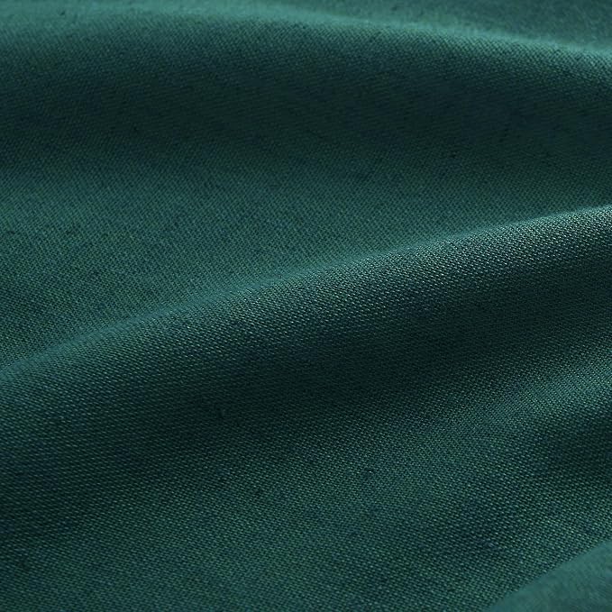Aersas Dark Green Pinch Pleated Linen Curtains 90 Inch Length 2 Panels for Living Room Bedroom Semi Sheer Window Curtain Boho Neutral Back Tab Pinch Pleat Drape with Hooks 40x90