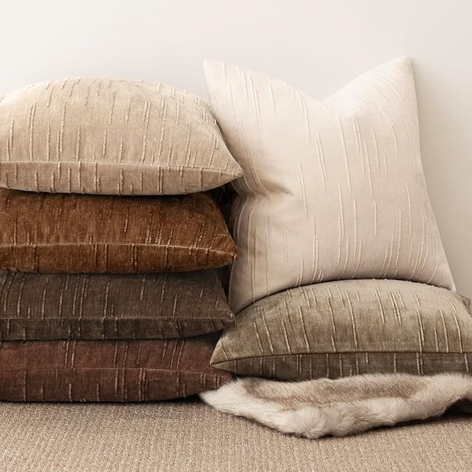 Foindtower Pack of 2 Slubby Textured Chenille Throw Decorative Pillow Covers Lumbar Accent Solid Cushion Cover Neutral Farmhouse Pillow Case for Couch Sofa Bedroom Living Room 12x20 Inch,Ivory