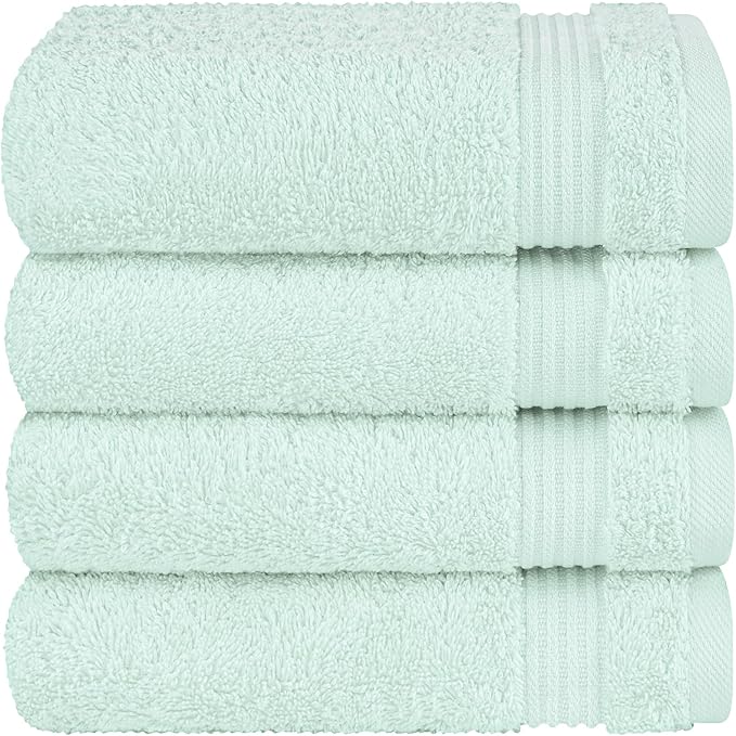 Cotton Paradise 100% Cotton Turkish Towel Set, Soft Absorbent Quick Dry, 4 Piece Hand Towel Set, Mint Green