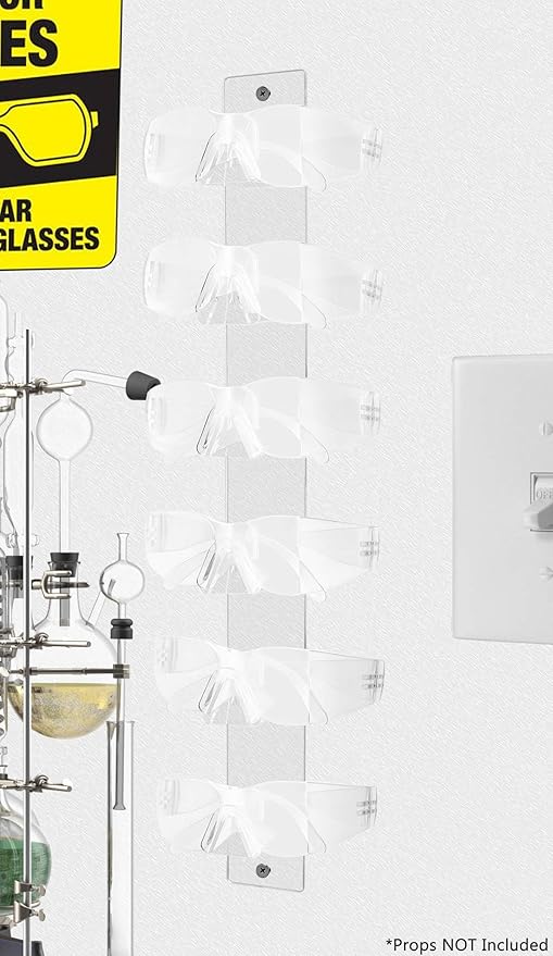 Marketing Holders 2 Pack Sunglasses Holder 6 Pair Wall Mount with Hardware Retail Stores Pharmacies Supermarkets Gift Shops Beach Wear and Bait Shops Lightweight Easy Access Clear Acrylic
