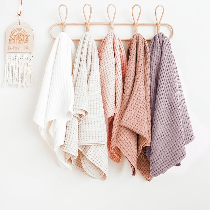 Konssy Waffle Baby Blanket - Soft & Cozy Nursery Swaddle Blanket, Lightweight Toddler Throw for Boys & Girls, Ideal for Wrapping(Purple)