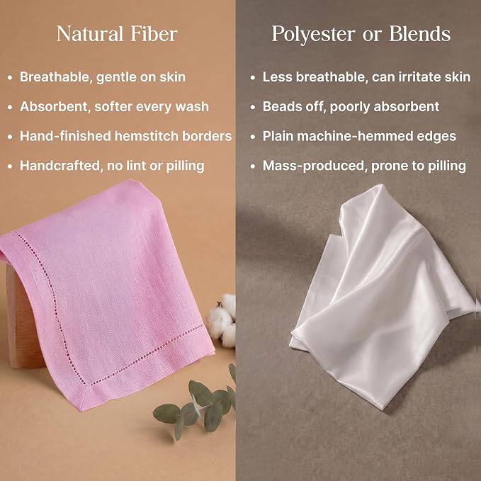 Hemstitch Cloth Napkins, Set of 12-100% Cotton Dinner Napkins 18x18 - Soft Absorbent Cloth Napkins for Wedding & Formal Dinner - Holiday, Christmas Cotton Dinner Napkins - Baby Pink