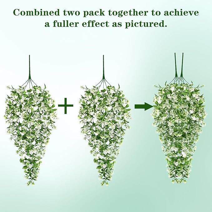 Waipfaru 8pcs Fake Hanging Plants, Artificial Hanging Flowers Faux Ivy Pothos Vines Greenery for Wall Home Bedroom Living Room Aesthetic Kitchen Office Aesthetic Kitchen Indoor Outdoor Decor