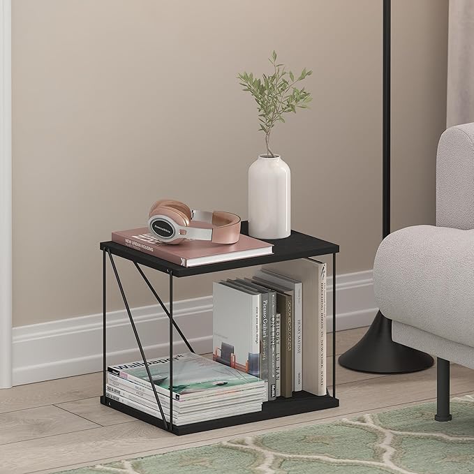 Furinno Industrial Multipurpose Side Table, Americano