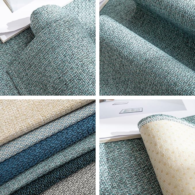 vctops Rustic Linen Textured Couch Sofa Cover Solid Color Non Slip Sectional Couch Covers Soft Sofa Slipcover for Dogs, Children, Pets Furniture Protector (Green,36"x36")
