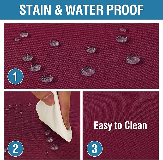 H.VERSAILTEX Linen Textured Table Cloths Round 60 Inch Premium Solid Tablecloth Spill-Proof Waterproof Table Cover for Dining Buffet Feature Extra Soft and Thick Fabric Wrinkle Free, Christmas Red