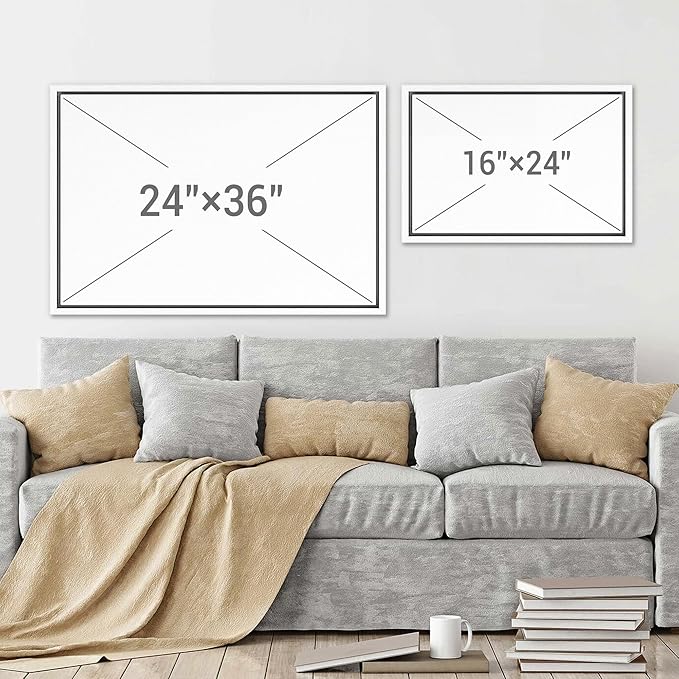 SIGNWIN Framed Canvas Print Wall Art Set Funny Crane Playing Golf Whimsical Bird Illustrations Modern Art Rustic Minimal for Living Room, Bedroom, Office - 16"x24"x2 White