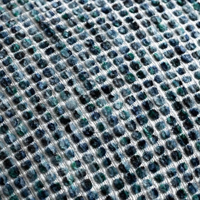 Pack of 2 Neutral Euro Sham Covers 26x26 Boho Textured Dots Stripe Chenille Large Square Decorative Throw Pillow Cases Accents for Bredroom Living Room Couch Bed Farmhouse Home Decor, Teal