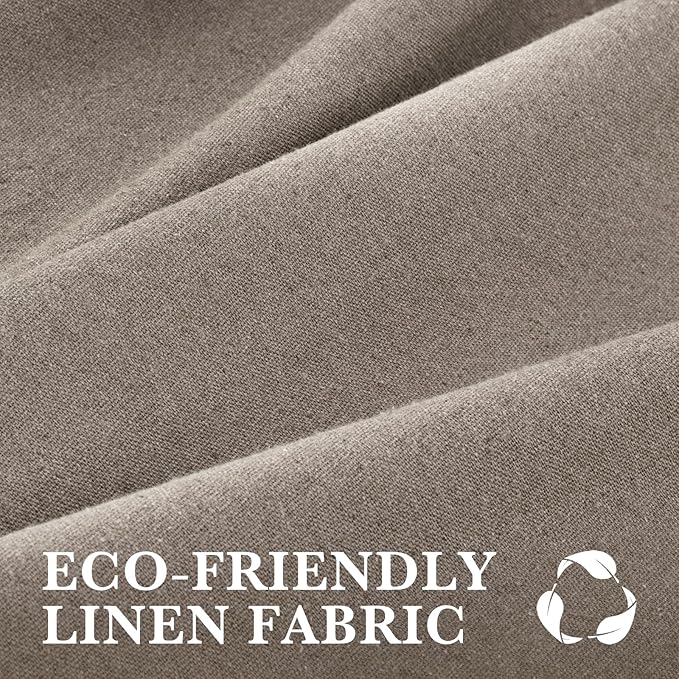 Seasonwood Extra Long Linen Shower Curtain Neutral Farmhouse Linen Shower Curtains for Bathroom Boho Bathroom Decor with 12 Sturdy Stainless Steel Sliding Hangers(Deep Taupe,72x84 Inches)