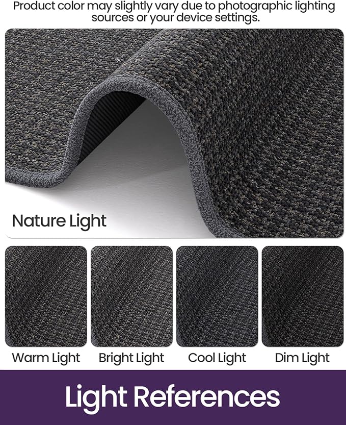DEXI Door Mat for Entrance 32x48, Non Slip Entry Doormats for Inside House, Low Profile Entryway Doormat, Dirt Trapper Front Door Mats for Patio Porch, Dark Grey