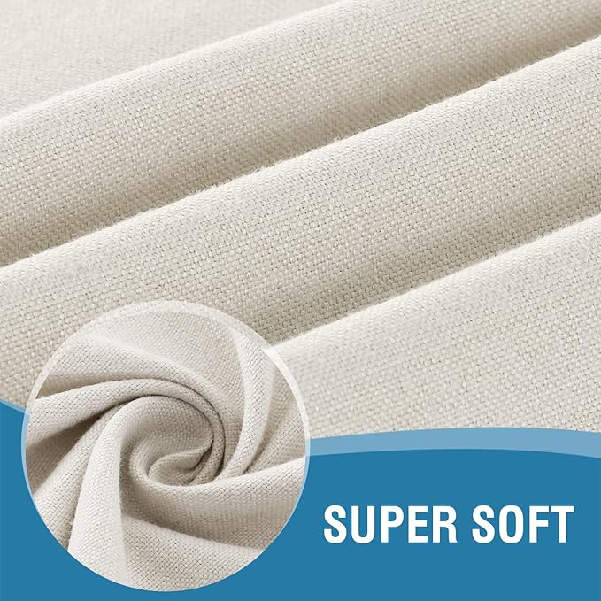 H.VERSAILTEX Linen Textured Tablecloth 60 x 60 Waterproof Decorative Table Cloth Spill-Proof Linen Look Cover for Party Table Extra Soft and Thick Fabric Wrinkle Free, Heather Ivory