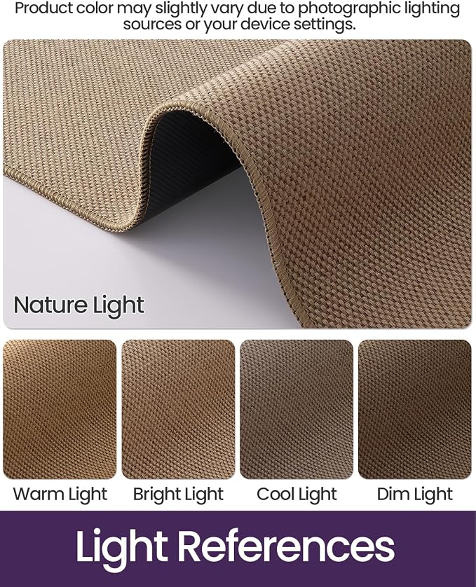 DEXI Hallway Runner Rug 2'8"x10', Non Slip Rubber Backed Runners Carpet, Ultra Thin Entryway Rugs Indoor for Kitchen Hallway Entrance Bedroom, Dark Beige