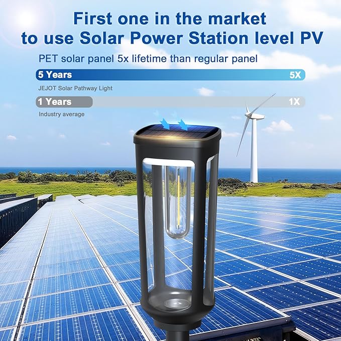 Solar Pathway Lights Outdoor Waterproof IP65, 6 Pack Warm White Solar Walkway Lights, Auto On/Off Outdoor Light for Lawn Garden Patio Driveway Decor Landscape Lighting