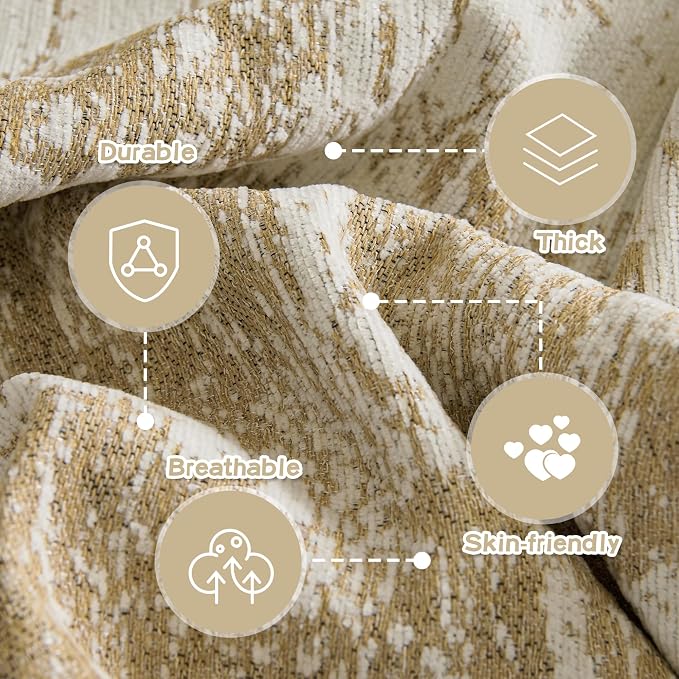 MEETSKY Couch Cover Boho Sofa Covers Couch Covers for 3 Cushion Couch Sofa Pet Friendly, Sofa Cover Washable Abstract Geometric Sofa Slipcover for Sectional Sofa Cover with Tassel, 91" x 134", Khaki