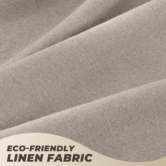 Stall Shower Curtain, 36 Inches Linen Cloth Textured Fabric Shower Curtain with Tassels, Narrow Farmhouse Thick Bath Curtains for Bathroom, W36 xH72, Taupe