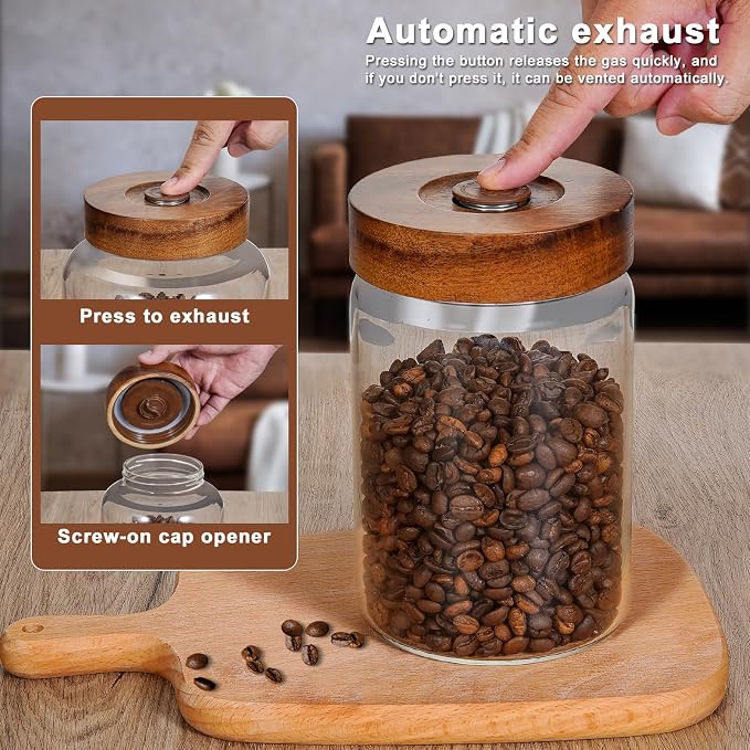 Glass Spice jars Small Glass Jars with Airtight Lid 6.7oz, Food Storage Canister for Pantry Sugar Tea Coffee Bean Seasoning Nuts Cookies Overnight Oatmeal (900ml(30oz)-1 Pack-A)