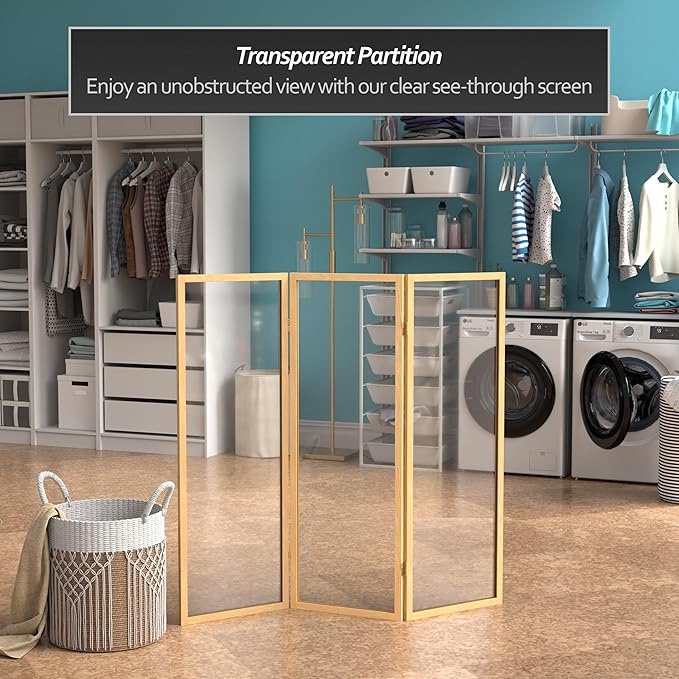 4 ft. Short Clear Plastic Partition Natural 3 Panel