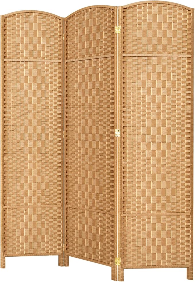 HALLYBEE Room Divider, Room Dividers and Folding Privacy Screens, 16in Privacy Screen, 3 Panel Temporary Wall Partitions, 6ft Space Separation Panel Screen, Light Beige