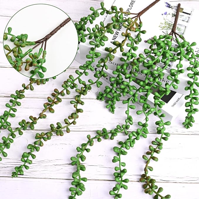 Waipfaru 8Pcs Artificial Hanging Plants, Fake Vines Fake Hanging Plants for Outdoors UV Resistant Ivy Artificial Plants Outdoor Faux Plants Indoor Bedroom Living Room Boho Wall Porch Shelf Decor