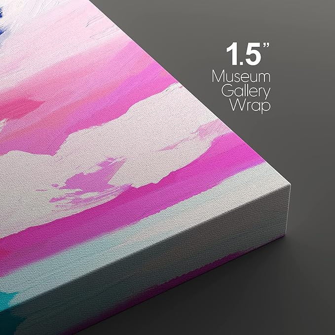 SIGNLEADER Framed Canvas Print Wall Art Set Vibrant Pink Teal Pastel Collage Abstract Shapes Digital Art Modern Art Decorative Minimal Relax/Zen for Living Room, Bedroom, Office - 16"x24" x 2