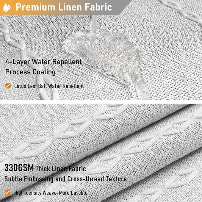 BTTN Gray Boho Farmhouse Shower Curtain, Linen Rustic Weighted Striped Fabric Shower Curtain Set with Tassel, Water Repellent, Bohemian Vintage Country Cloth Shower Curtain for Bathroom, Grey, 72x72
